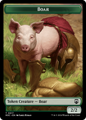 Boar (Ripple Foil) // Forest Dryad Double-Sided Token [Modern Horizons 3 Commander Tokens] | Tables and Towers