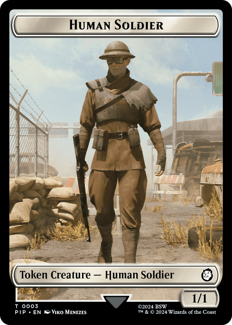 Treasure (0019) // Human Soldier Double-Sided Token [Fallout Tokens] | Tables and Towers