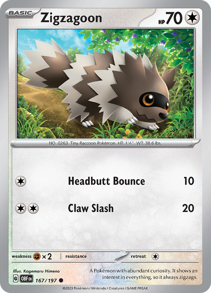 Zigzagoon (167/197) [Scarlet & Violet: Obsidian Flames] | Tables and Towers