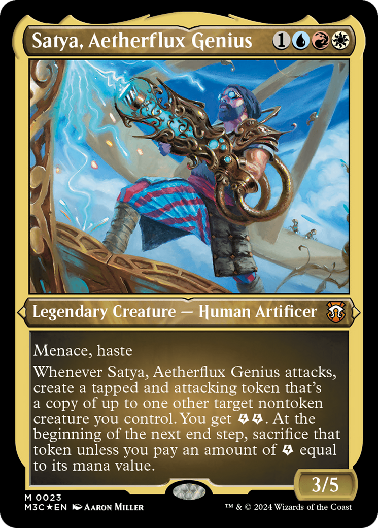 Satya, Aetherflux Genius (Foil Etched) [Modern Horizons 3 Commander] | Tables and Towers