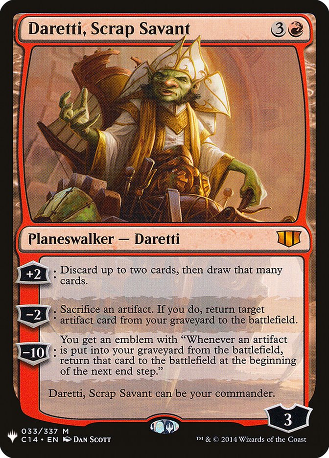 Daretti, Scrap Savant (C14) [The List] | Tables and Towers