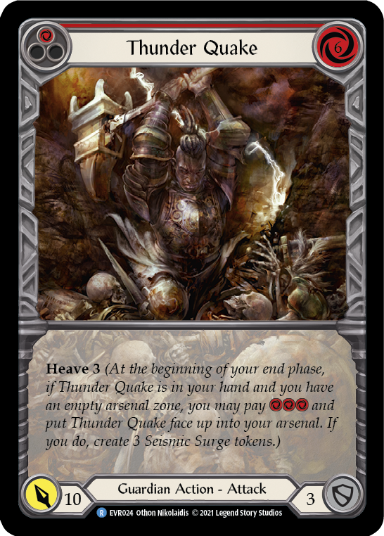 Thunder Quake (Red) [EVR024] (Everfest)  1st Edition Extended Art Rainbow Foil | Tables and Towers