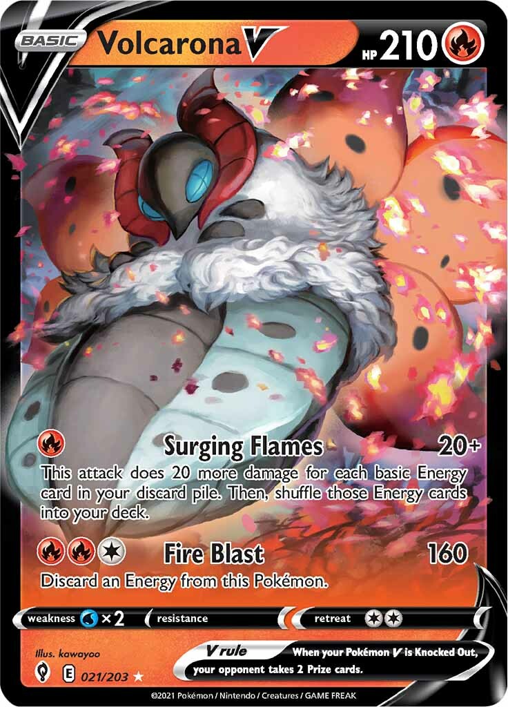 Volcarona V (021/203) [Sword & Shield: Evolving Skies] | Tables and Towers