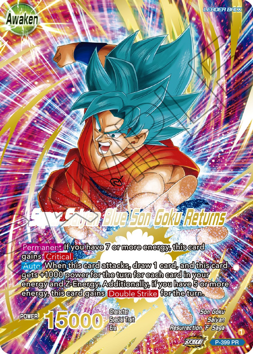 Son Goku // Super Saiyan Blue Son Goku Returns (Gold-Stamped) (P-399) [Promotion Cards] | Tables and Towers