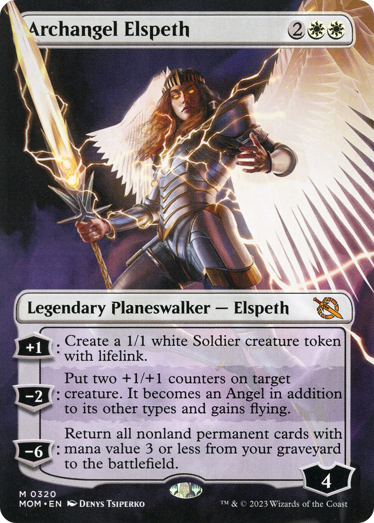 Archangel Elspeth (Borderless Alternate Art) [March of the Machine] | Tables and Towers