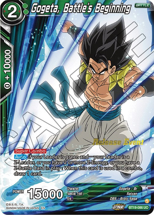 Gogeta, Battle's Beginning (Fighter's Ambition Holiday Pack) (BT19-086) [Tournament Promotion Cards] | Tables and Towers