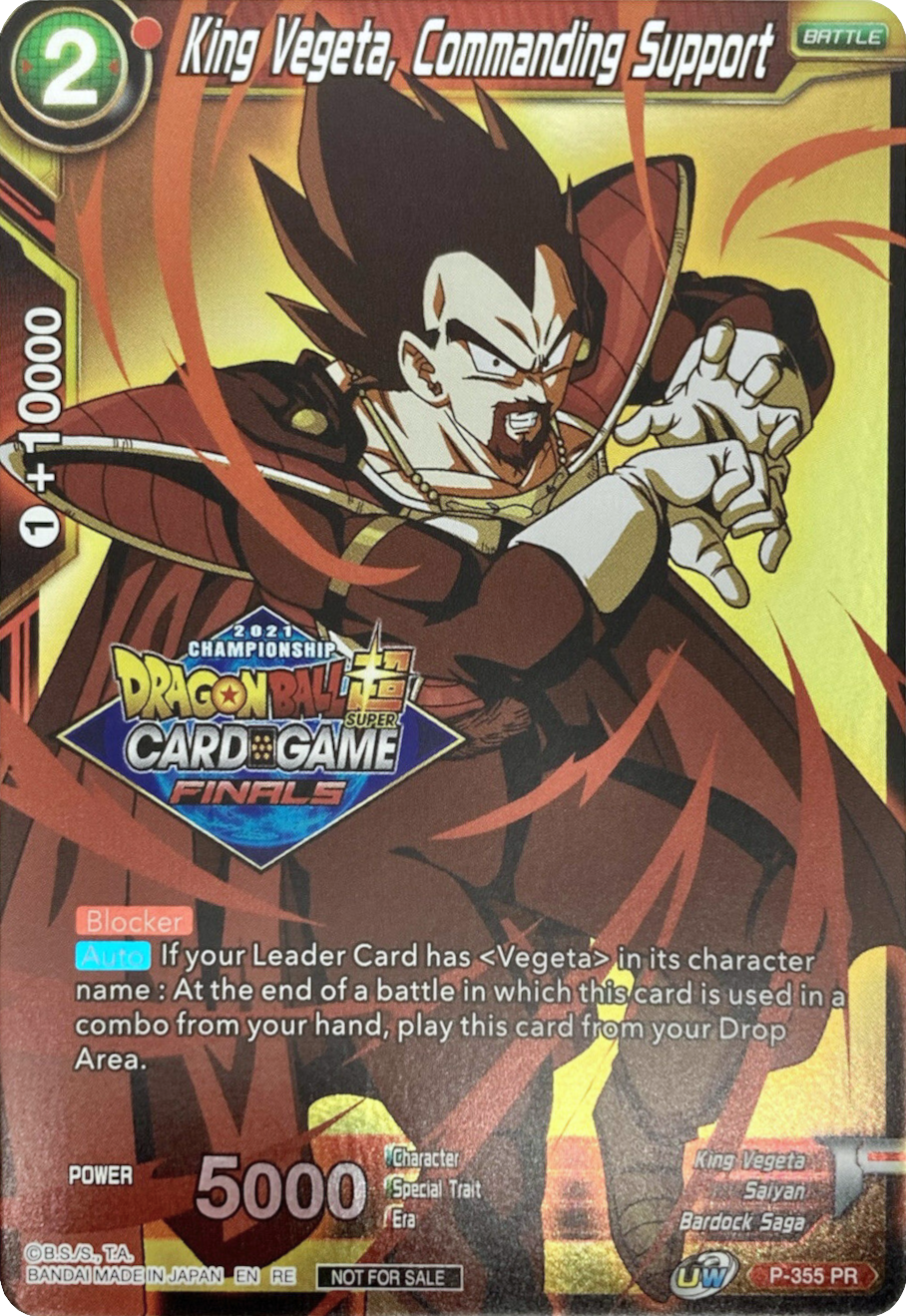 King Vegeta, Commanding Support (Championship Pack 2021 Vault Set) (P-355) [Tournament Promotion Cards] | Tables and Towers