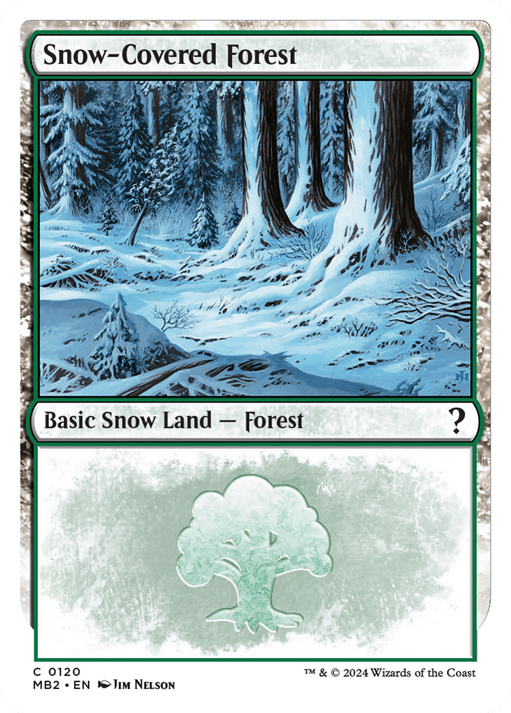 Snow-Covered Forest (White Border) [Mystery Booster 2] | Tables and Towers