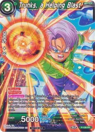 Trunks, a Helping Blast (Shop Tournament: Assault of Saiyans) (P-128) [Promotion Cards] | Tables and Towers