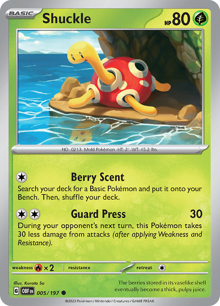 Shuckle (005/197) [Scarlet & Violet: Obsidian Flames] | Tables and Towers