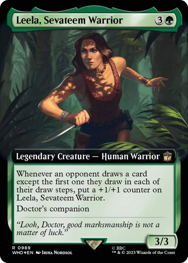 Leela, Sevateem Warrior (Extended Art) (Surge Foil) [Doctor Who] | Tables and Towers