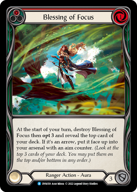 Blessing of Focus (Red) [DYN159] (Dynasty)  Rainbow Foil | Tables and Towers