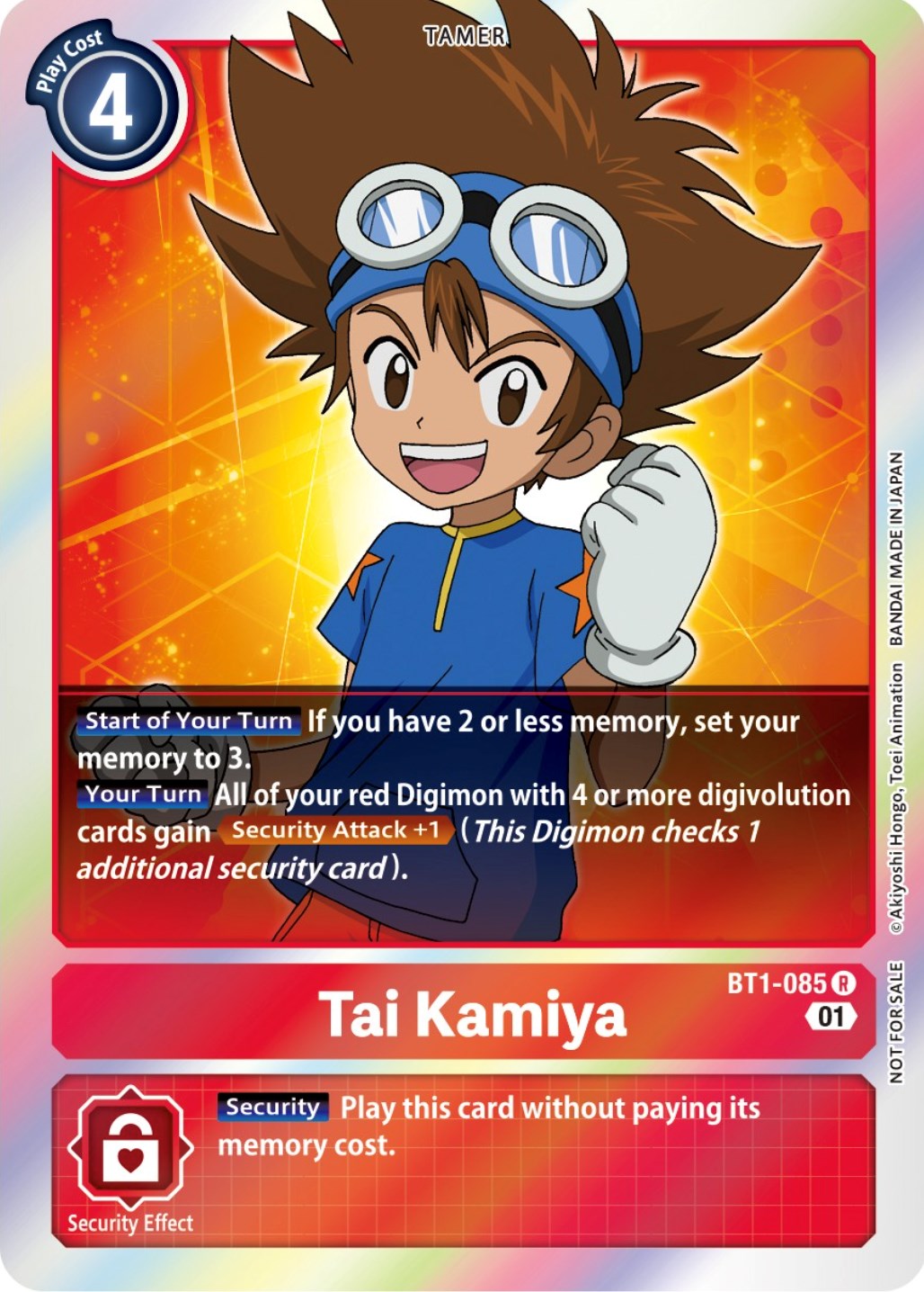 Tai Kamiya [BT1-085] (ST-11 Special Entry Pack) [Release Special Booster Promos] | Tables and Towers