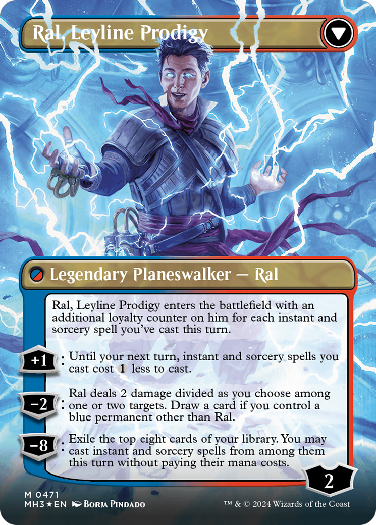 Ral, Monsoon Mage // Ral, Leyline Prodigy (Borderless) (Textured Foil) [Modern Horizons 3] | Tables and Towers