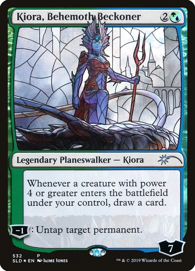 Kiora, Behemoth Beckoner (Stained Glass) [Secret Lair Drop Promos] | Tables and Towers