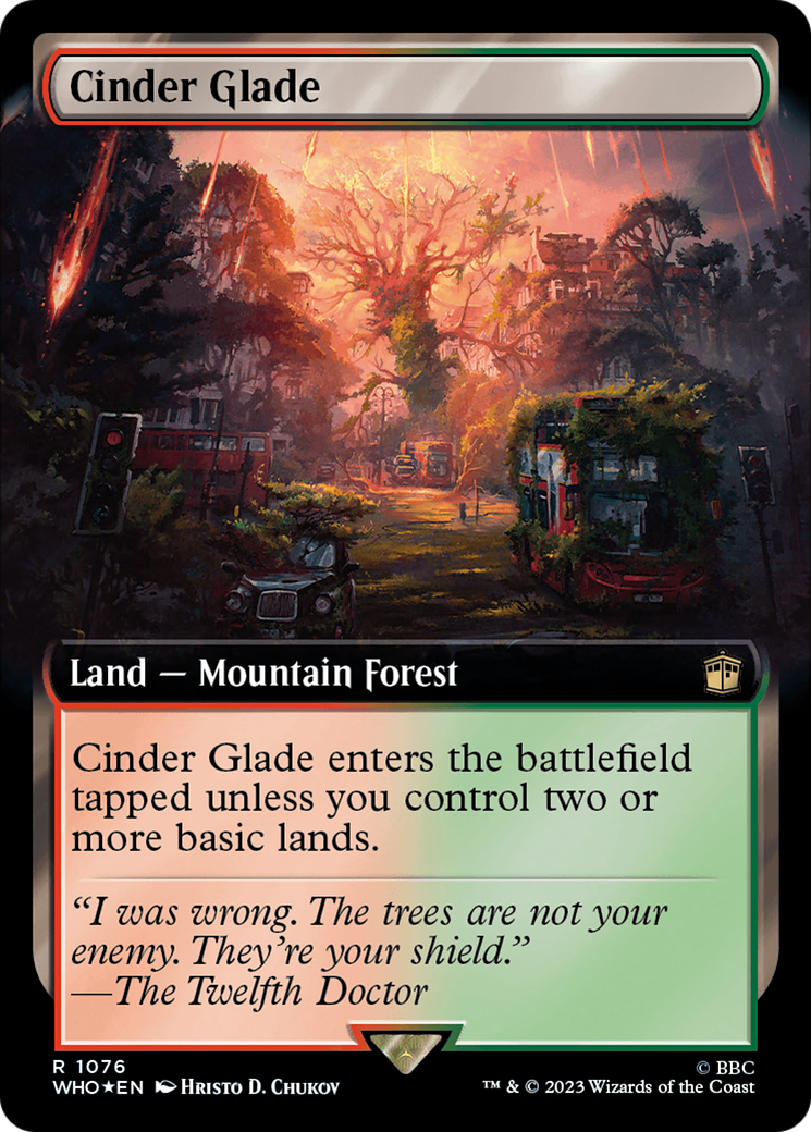 Cinder Glade (Extended Art) (Surge Foil) [Doctor Who] | Tables and Towers