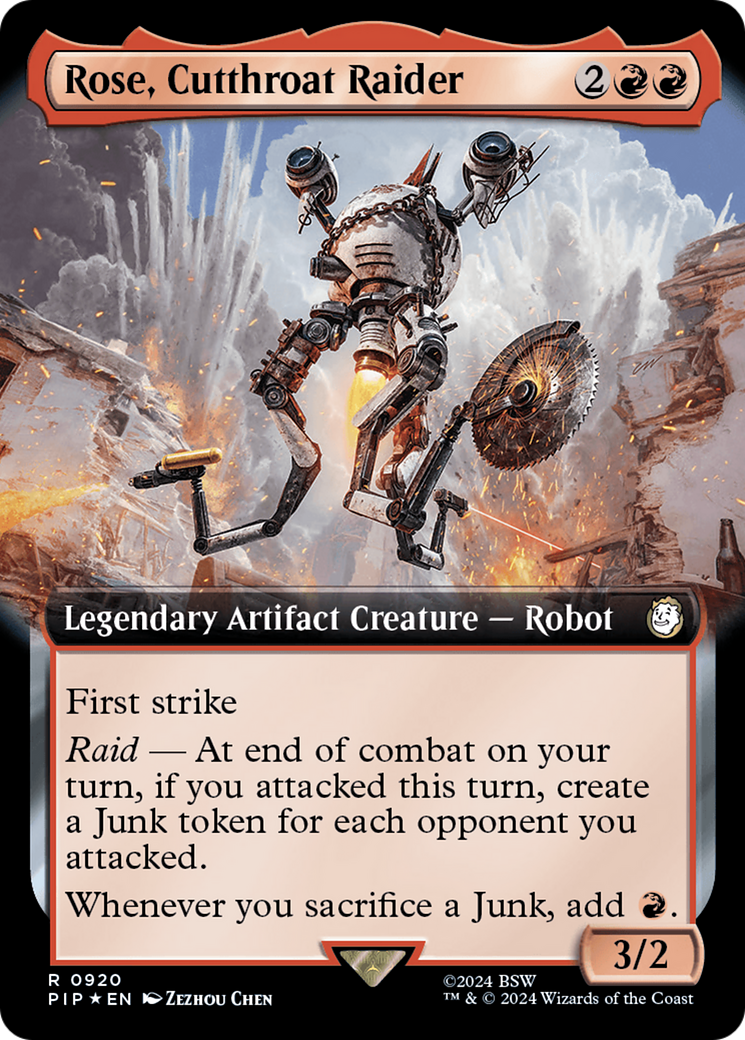 Rose, Cutthroat Raider (Extended Art) (Surge Foil) [Fallout] | Tables and Towers