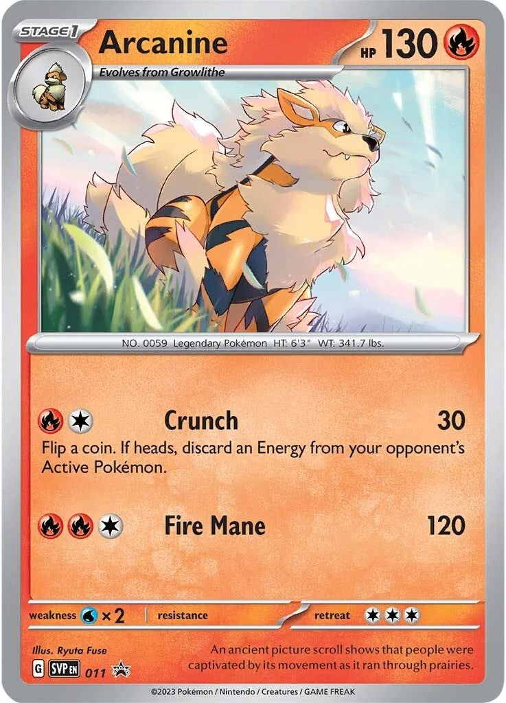 Arcanine (011) [Scarlet & Violet: Black Star Promos] | Tables and Towers