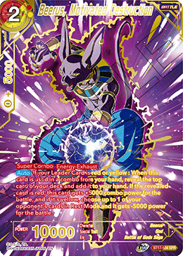 Beerus, Motivated Destruction (SPR) (BT17-134) [Ultimate Squad] | Tables and Towers