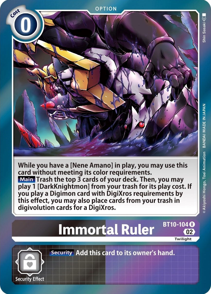 Immortal Ruler [BT10-104] [Xros Encounter] | Tables and Towers