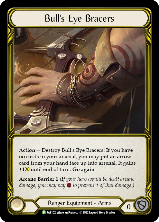 Bull's Eye Bracers (Golden) [FAB102] (Promo)  Cold Foil | Tables and Towers