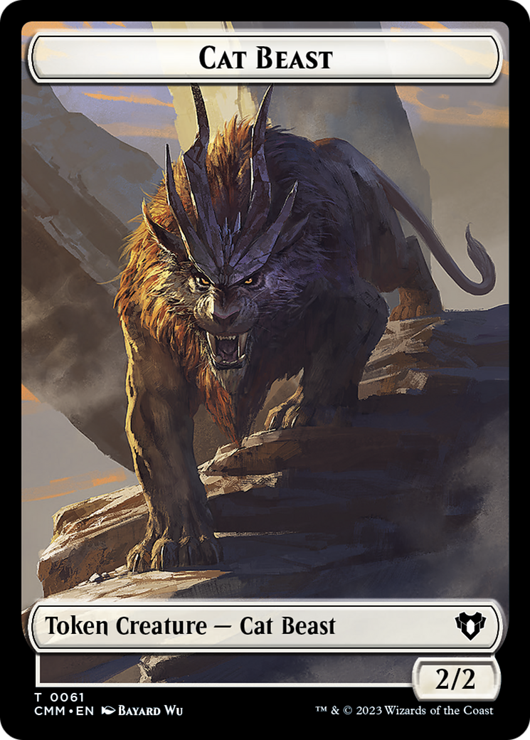 Cleric // Cat Beast Double-Sided Token [Commander Masters Tokens] | Tables and Towers