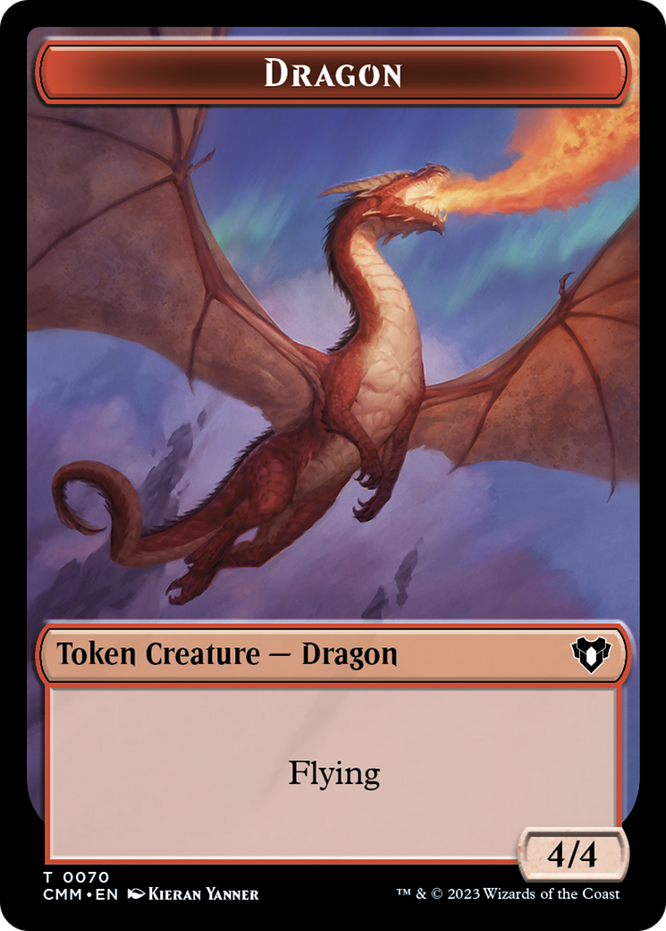 Dragon // Kor Ally Double-Sided Token [Commander Masters Tokens] | Tables and Towers