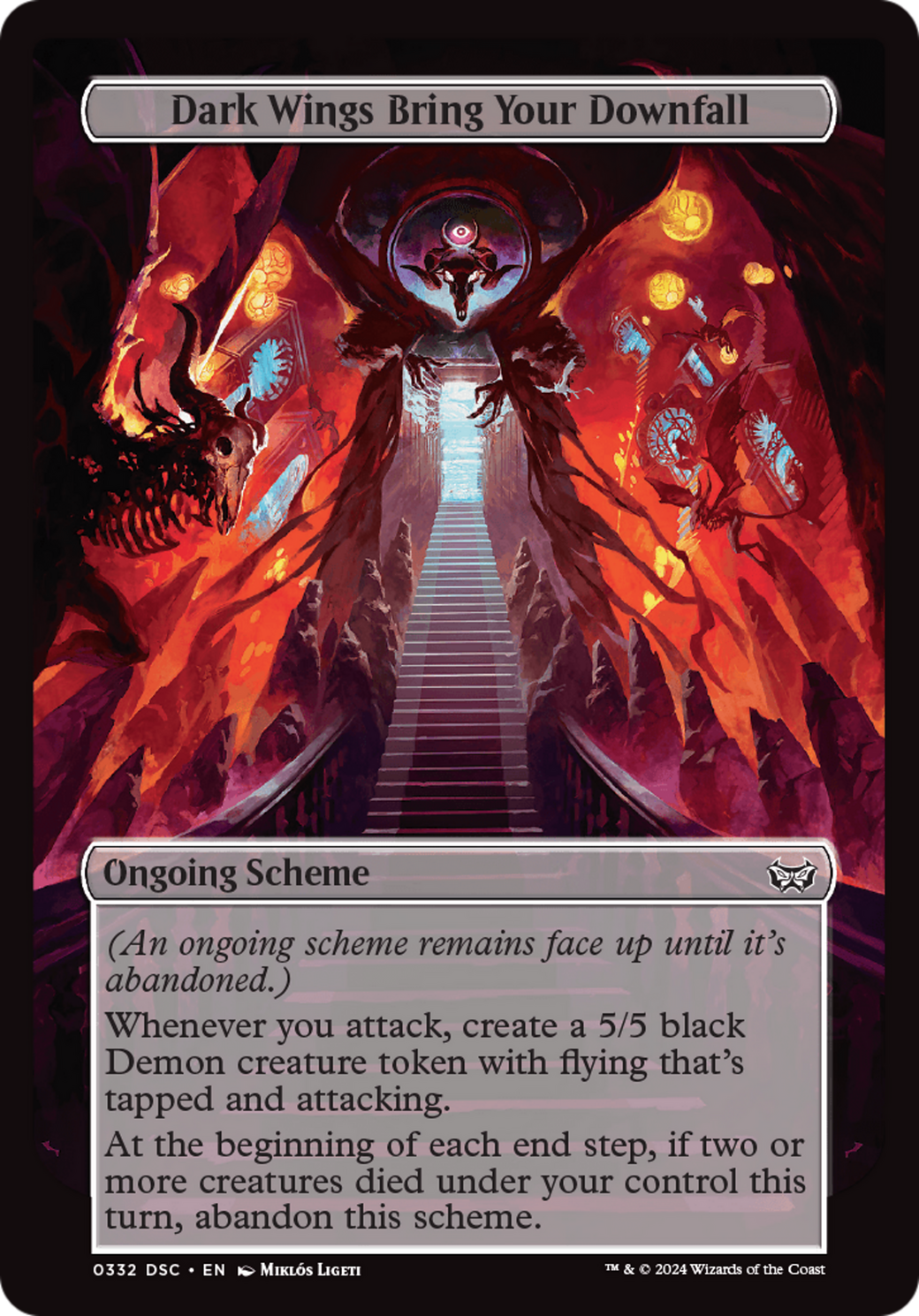 Dark Wings Bring Your Downfall (Full Art) [Duskmourn: House of Horror Commander] | Tables and Towers