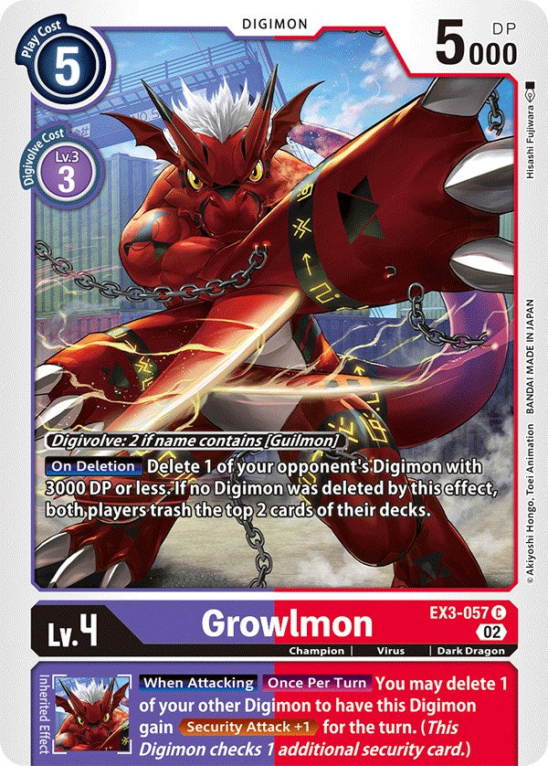 Growlmon [EX3-057] [Draconic Roar] | Tables and Towers