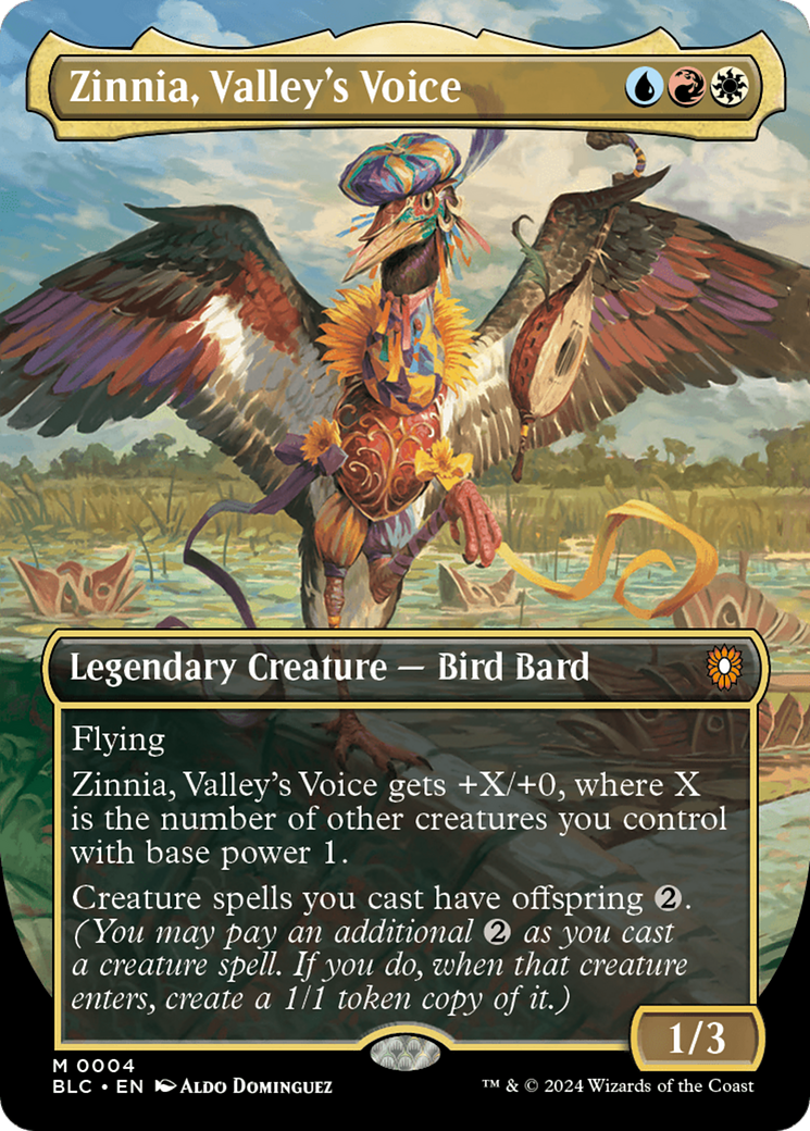 Zinnia, Valley's Voice (Borderless) [Bloomburrow Commander] | Tables and Towers