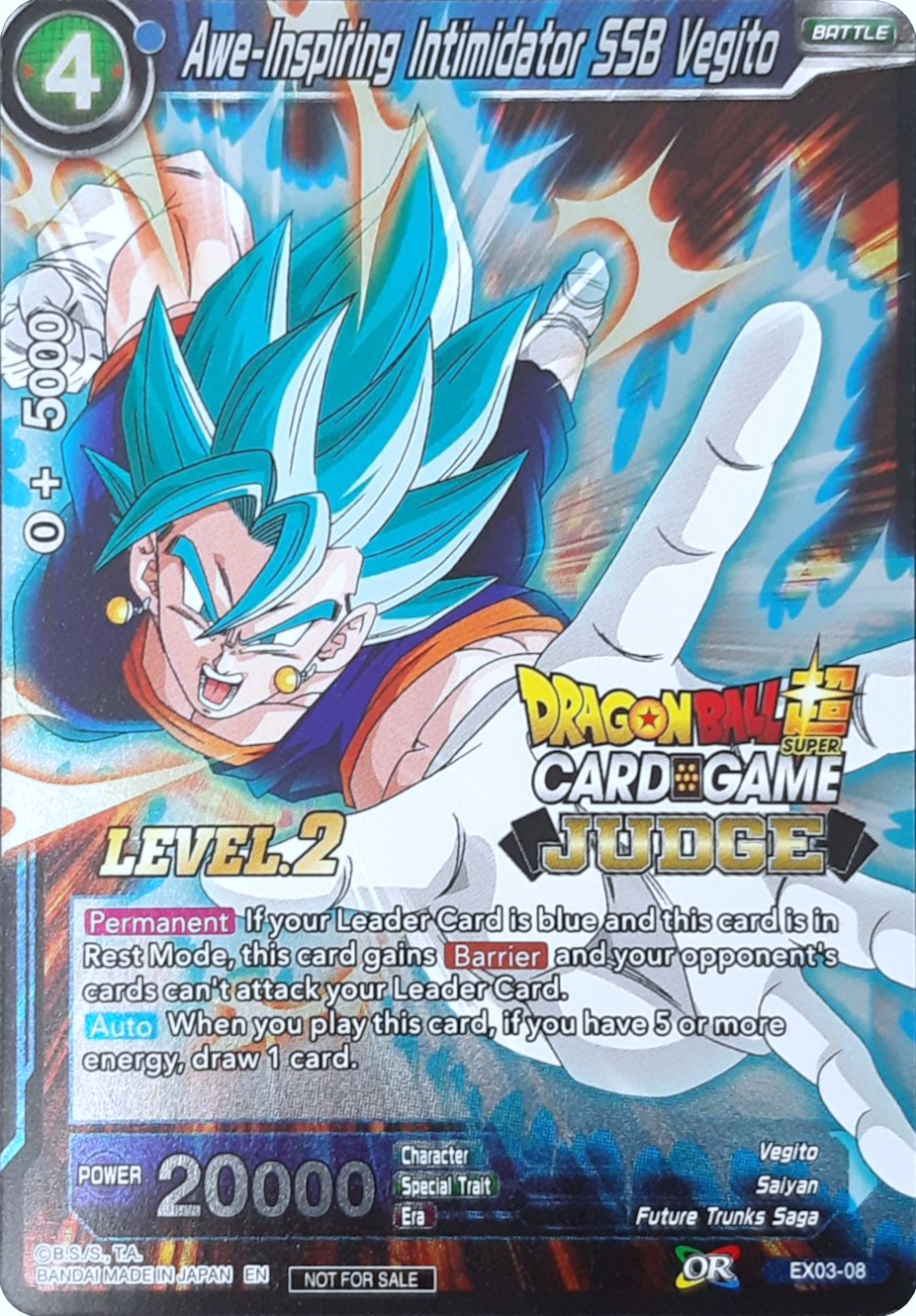 Awe-Inspiring Intimidator SSB Vegito (Level 2) (EX03-08) [Judge Promotion Cards] | Tables and Towers