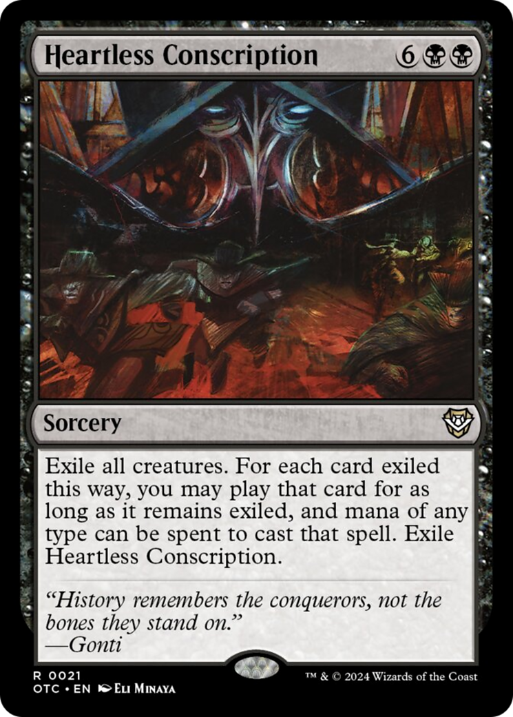 Heartless Conscription [Outlaws of Thunder Junction Commander] | Tables and Towers