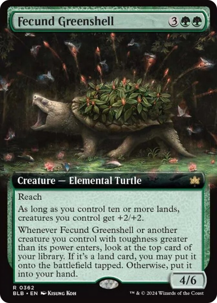 Fecund Greenshell (Extended Art) [Bloomburrow] | Tables and Towers