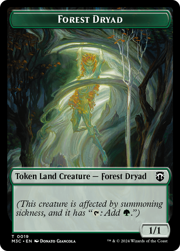 Boar (Ripple Foil) // Forest Dryad Double-Sided Token [Modern Horizons 3 Commander Tokens] | Tables and Towers