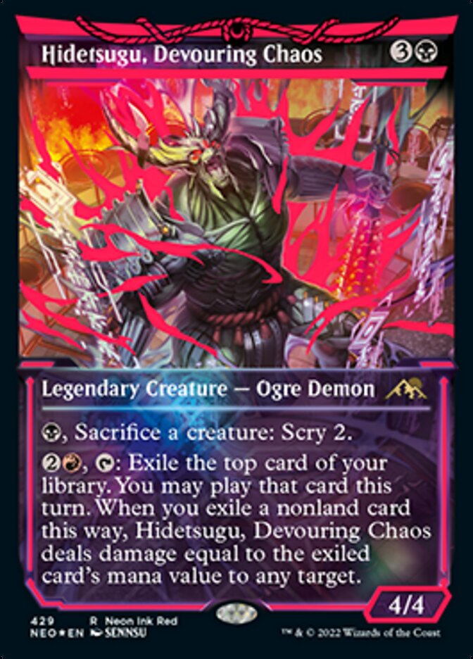 Hidetsugu, Devouring Chaos (Neon Ink Red) [Kamigawa: Neon Dynasty] | Tables and Towers