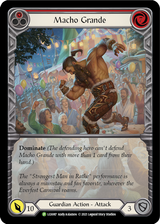 Macho Grande (Red) [LGS087] (Promo)  Rainbow Foil | Tables and Towers