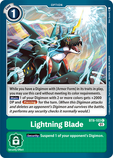 Lightning Blade [BT8-103] [New Awakening] | Tables and Towers