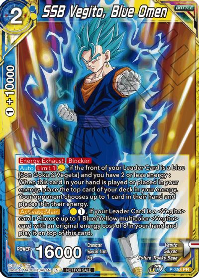 SSB Vegito, Blue Omen (P-353) [Tournament Promotion Cards] | Tables and Towers