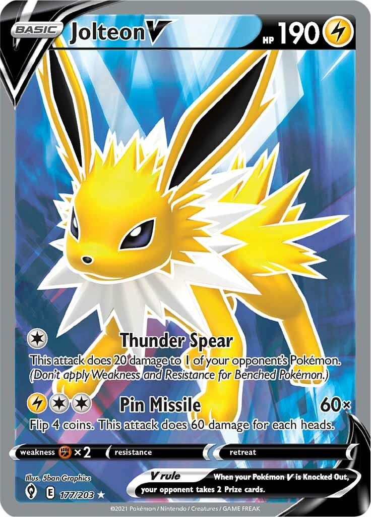 Jolteon V (177/203) [Sword & Shield: Evolving Skies] | Tables and Towers