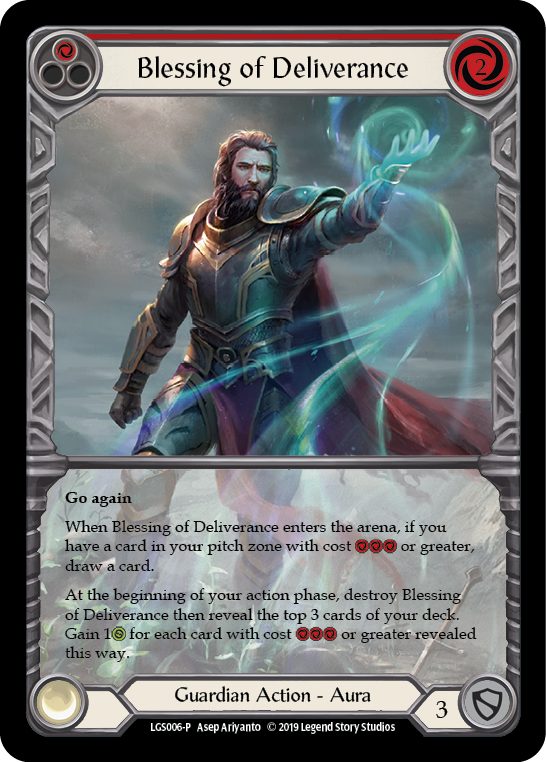 Blessing of Deliverance (Red) [LGS006-P] (Promo)  1st Edition Normal | Tables and Towers