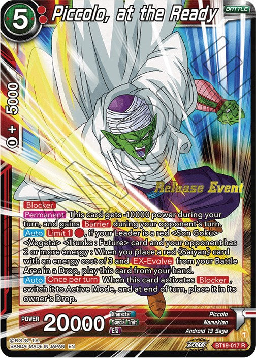 Piccolo, at the Ready (Fighter's Ambition Holiday Pack) (BT19-017) [Tournament Promotion Cards] | Tables and Towers