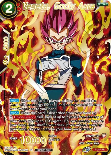 Vegeta, Godly Aura (Alternate Art) (P-247) [Tournament Promotion Cards] | Tables and Towers