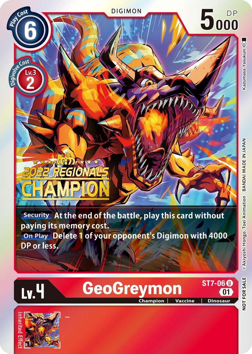 GeoGreymon [ST7-06] (2022 Championship Offline Regional) (Online Champion) [Starter Deck: Gallantmon Promos] | Tables and Towers