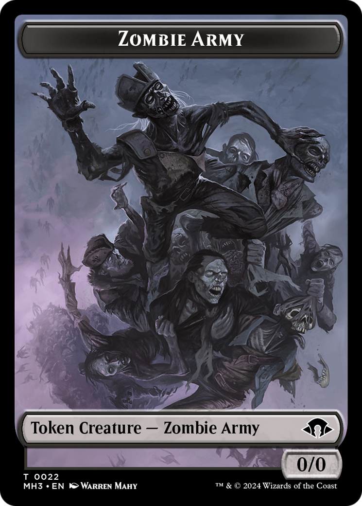 Eldrazi Spawn // Zombie Army Double-Sided Token [Modern Horizons 3 Tokens] | Tables and Towers