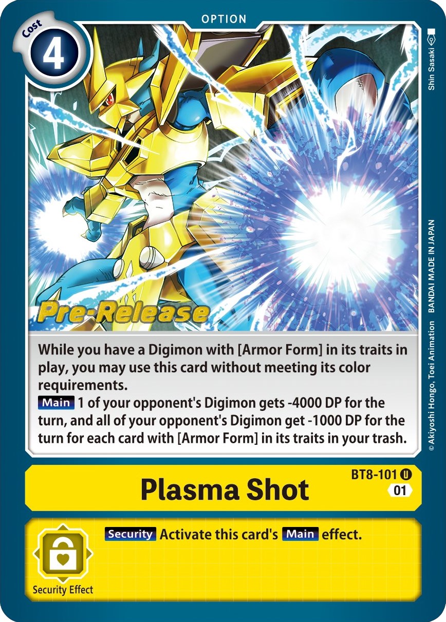 Plasma Shot [BT8-101] [New Awakening Pre-Release Cards] | Tables and Towers