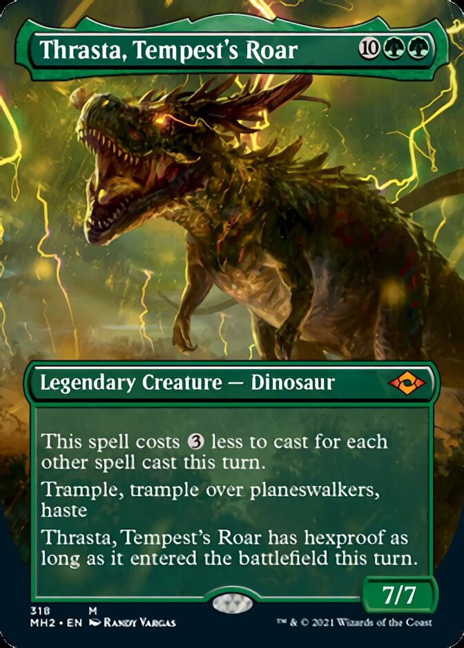 Thrasta, Tempest's Roar (Borderless Alternate Art) [Modern Horizons 2] | Tables and Towers