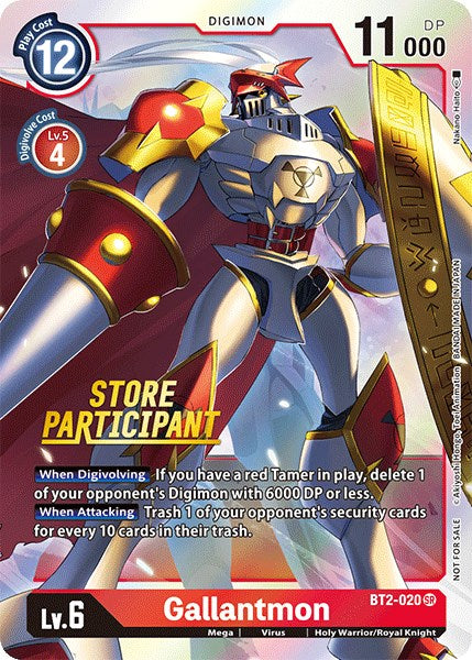 Gallantmon [BT2-020] (Store Participant) [Release Special Booster Promos] | Tables and Towers