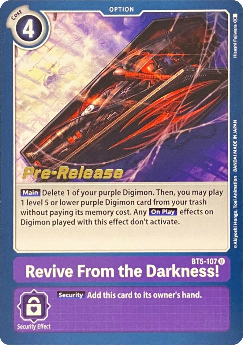 Revive From the Darkness! [BT5-107] [Battle of Omni Pre-Release Promos] | Tables and Towers