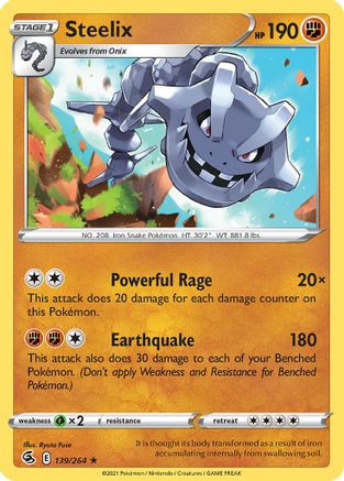 Steelix (139/264) (Theme Deck Exclusive) [Sword & Shield: Fusion Strike] | Tables and Towers