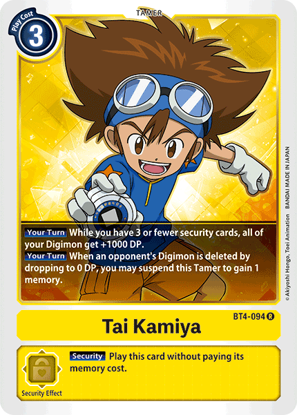 Tai Kamiya [BT4-094] [Great Legend] | Tables and Towers